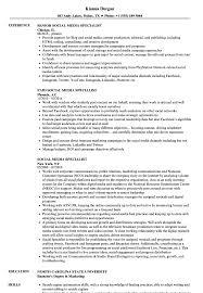 Social Media Specialist Resume Samples Velvet Jobs
