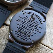 D1636 Stronger Than You Seem From Mom To Daughter Engraved Wooden Watch To My Daughter Daughter Wooden Watch