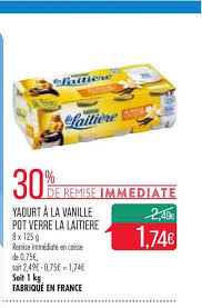 1/2 pot à yaourt d'huile ou de beurre fondu. Offre Yaourt A La Vanille Pot Verre La Laitiere 30 Remise Immediate Chez Match