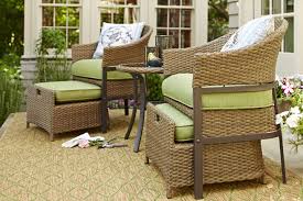 This Patio Conversation Set Is Perfect For Small Spaces Push The Ottomans Underneath The Seats W Patio Furnishings Outdoor Patio Space Conversation Set Patio