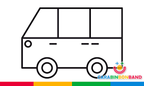 Easy Drawings – How To Draw A Van Easy For Children – Cara Bin Bon Band