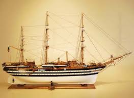 Retro wooden ship model modern boat home decoration office conference room desk wooden crafts toys sailboat model party kids gifts. Model Ship Amerigo Vespucci Stephens Kenau Sailing Ship Model Model Ships Wooden Ship Models