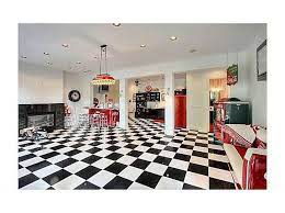 Checkered Floor Retro Room Rockabilly Home Decor Cars Room Retro Room