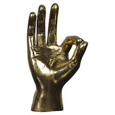 Peace sign hand statue for sale, at free 2day shipping ending today on the gods bronze sculpture in secret grottos. Noir Ok Sign Industrial Loft Decorative Brass Hand Sculpture