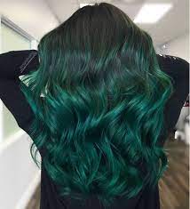 Emerald Green Ombre Dark Green Hair Green Hair Ombre Hair Color Balayage