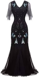 Fairy Couple 1920s Floor Length Sequined V Neck Flapper Party Maxi Dress Long Prom Cocktail S Black Blue Evening Dresses Prom 1920s Inspired Dresses Dresses