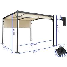 Pergola Granada Garten Pavillon Terrassenuberdachung Stabiles 6cm Alu Gestell Schiebedach 3x3m Garten Pavillon Pavillon Pergola Pavillon