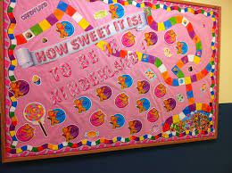 These candy themed classroom decorations will add tasty fun to your classroom theme. Candyland Ideas Theme Candyland 2015 Candyland Classroom Theme Bulletin Board Candyland Candy Theme Classroom Board Game Themes Candyland Classroom Theme