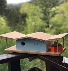 A collection of modern birdhouses from douglas barnhard of sourgrassbuilt. Midcentury Modern Birdhouses Why Not Curbed Modern Birdhouses Decorative Bird Houses Bird Houses Diy