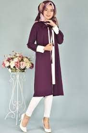 Modamerve Yaka Bagcikli Kap Tunik Ikili Takim Mor Myg 4526 Tunik Mor Satin