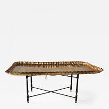 Small moroccan drum table metal&timber | round side lamp coffee bedside hamptons. Moorish Rectangular Brass Tray Coffee Table