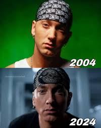 Eminem eventually shaved, donned baggy clothes and a durag to reclaim his  iconic 2000s look.