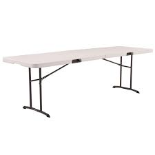Lifetime 96 In Almond Plastic Portable Fold In Half Folding Banquet Table 80175 The Home Dep Wood Console Table Folding Table Reclaimed Wood Console Table