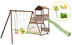 Balançoires et portiques avec toboggan pour enfants en bois ou métal (marques, prix & stock). Aire De Jeu Soulet New Lombarde Castorama