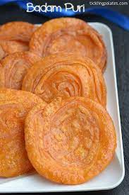 Badam Puri Recipe With Step By Step Photos Badam Puri Is A Kannada Sweet Most Popular In Karnataka Made During Festiv Puri Recipes Food Healthy Snacks Recipes