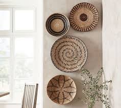 Woven Baskets Wall Art Set Of 4 Pottery Barn In 2020 Basket Wall Art Baskets On Wall Basket Wall Decor