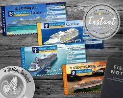 Royal Caribbean Cruise Tickets Cruise Ticket Download Etsy Cruise Tickets Royal Caribbean Cruise Surprise Vacation