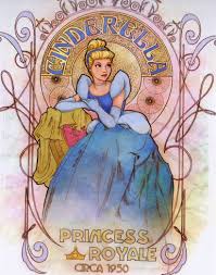Art Nouveau Cinderella From Art Of The Disney Princess Art Nouveau Disney Disney Princess Art Disney Drawings