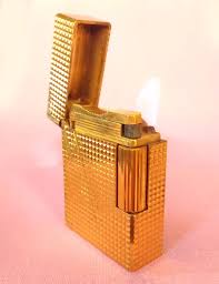 S T Dupont Lighter Gold Plated Ligne1 Diamond Head Design Plating Gold Lighter