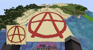 Anarchy online is a massively multiplayer online game from funcom, set on a strange planet in a far Made My First Map Art Anarchy Symbol Because The President Of The Server Wants Us To Pay Taxes Full Survival Minecraft