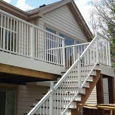 Peak Aluminum Railing 6 Ft White Aluminum Deck Railing Stair Hand And Base Rail Kit 50112 Balcony Railing Design Staircase Outdoor Outdoor Stair Railing