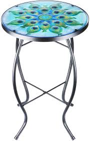 These glass top dining and coffee tables are completely handmade of mineralstone, which look as a real stone or marble. Buy Patio Side Table Outdoor Coffee Table Mosaic Accent Table Round Small End Table Bistro For Living Room Porch Balcony Backyard Garden Online In Turkey B08cnltdsz
