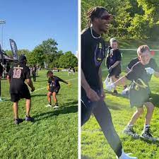 Justin Jefferson Gifted Custom 'Griddy' Cleats At Youth Football Camp