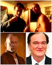 Ving Rhames and Steve Hibbert between scenes, Pulp Fiction set 1993