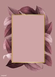 Download Premium Vector Of Golden Frame On A Pink Leafy Background Vector Framed Wallpaper Background Design Iphone Background