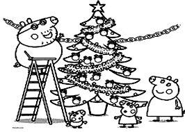Delightful cold weather clothing happy christmas peppa pig coloring pages for preschool kids cute winter easy printable snow cartoons. Peppa Pig Christmas Coloring Pages For Kids Coloring And Drawing