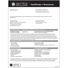 American insurance professional's miscellaneous professional services product is specifically constructed to provide liability protection for the unique exposures that such firms face in today's. Certificate Of Insurance Amta