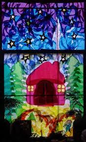 Passengers On A Little Spaceship Papier Mache Stained Glass Advent Window Tissue Paper Art Stained Glass Stained Glass Windows