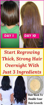 Start Regrowing Thick Strong Hair Overnight With Just 3 Ingredients Hair Haircare Homeremed Grow Natural Hair Faster Strong Hair Fast Natural Hair Growth