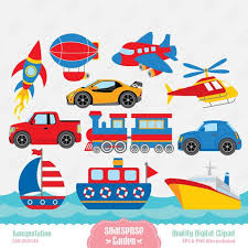 Transportation Digital Clipart Clip Art Car Birthday Theme Toddler Art