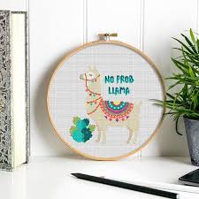 On this page you can find an overview of all our free embroidery designs. No Prob Llama Cross Stitch Pattern Easy Cross Stitch Modern Etsy