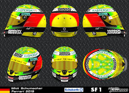 Mick schumacher helmet, sebastian vettel showing mick schumacher the tribute on his helmet to michael schumacher formula1. 3d Racing Helmets Mick Schumacher Helmet 2019 Ferrari Download