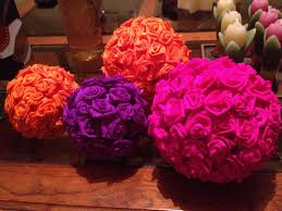 Bola de la flor material: Colgantes Esferas De Papel Crepe Novocom Top
