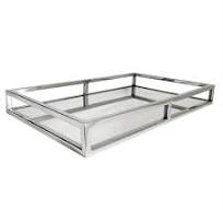 Edles Tablett silber Spiegeltablett länglich 41 cm