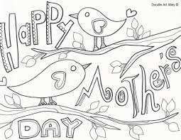 There is a fun coloring page for kids on this page. Mothers Day Coloring Pages Doodle Art Alley
