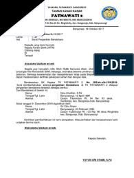 Misalnya pergantian kepala sekolah atau bendahara baru. Surat Pergantian Bendahara