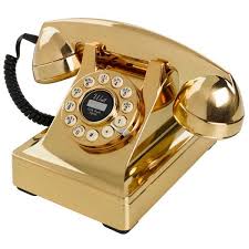 Wild And Wolf 302 Desk Phone Gold Metallic Retro Telephone Gold Desk Accessories Gold Office Desk Phone