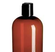 16 oz Amber PET Boston Round Plastic Bottle with Black Disc Cap