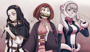 My hero academia dubbed and subbed in english. I Let Nezuko Kny Uraraka Mha And Noelle Bc Swap Their Clothes Blackclover
