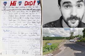 Heartbreaking Christmas letter written by little boy to his dead dad is  found attached to balloon in field