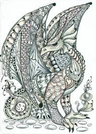 Dragon Zentangle Adult Coloring Pages Dragon Art