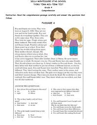 Third grade english comprehension worksheets for grade 3 pdf. Grade 4 Comprehension Test Worksheet