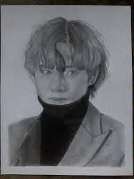 Taehyung is known as one of the bts member who has an artistic side, along with the other guys in the maknae line, . Simple Drawings Kim Taehyung V Of Bts Drawing Portrait Facebook
