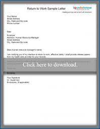 Before you return to work after taking personal or medical leave, you may have to submit a back to work form. Examples Of A Return To Work Letter Lovetoknow
