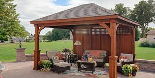 A wood pavilion is a rectangular outdoor structure with 4 or more wooden posts and a roof. Large Pavilions For 2021 Get Your Shaded Structure Today
