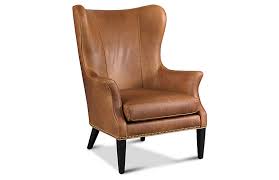Tristen Wingback Chair Saddle Leather Leather Wingback Chair Wingback Chair Brown Leather Recliner Chair